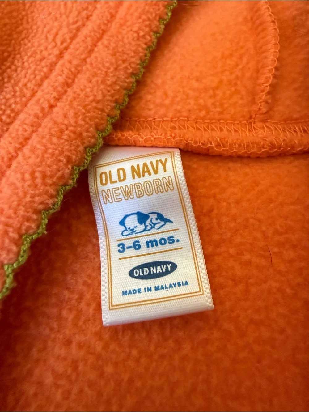 Old Navy Pumpkin Hooded Fleece Bunting Costume Sleeper 3–6 Months